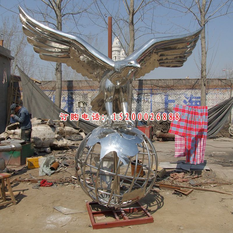 不锈钢老鹰雕塑，不锈钢鹰雕塑 (3)