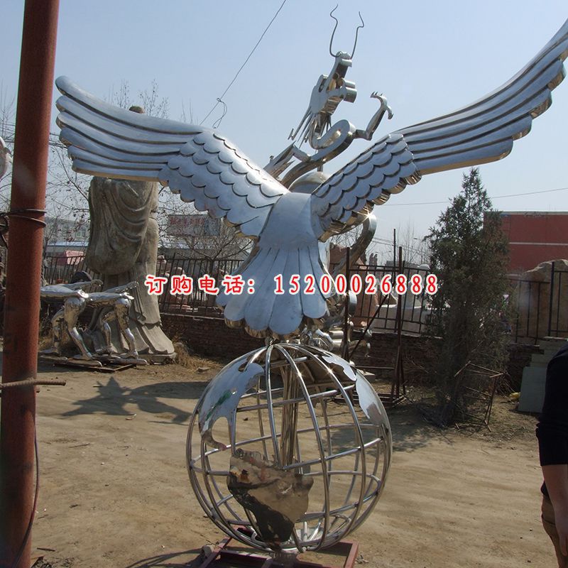 不锈钢老鹰雕塑，不锈钢鹰雕塑 (5)