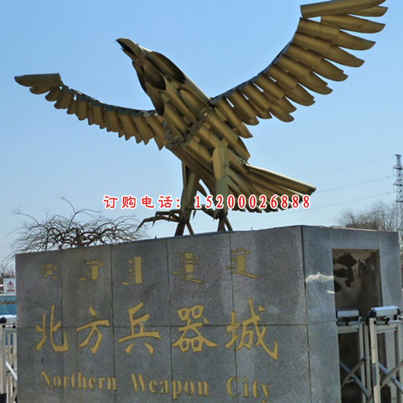 不锈钢老鹰雕塑，企业不锈钢雕塑