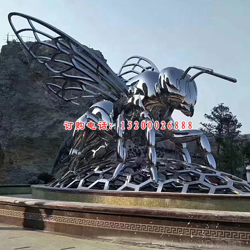 不锈钢大型蜜蜂  公园动物雕塑