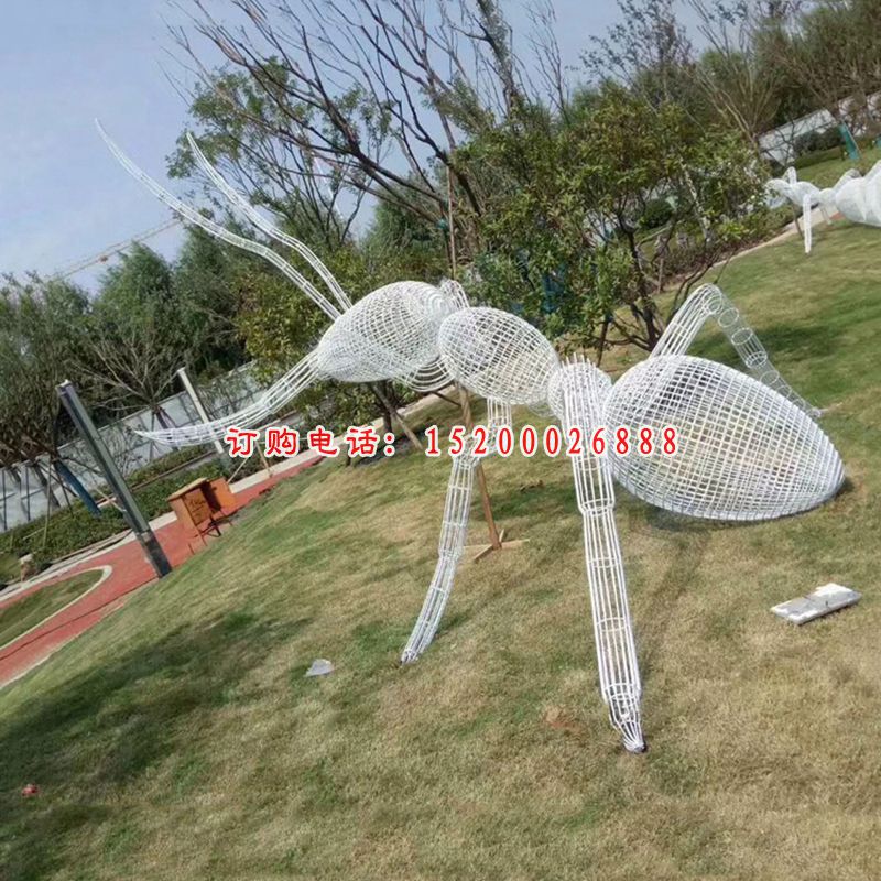 不锈钢镂空蚂蚁雕塑，公园景观摆件 (1)