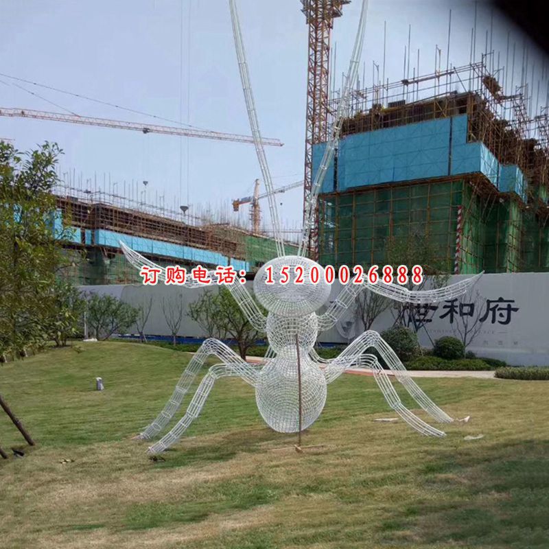 不锈钢镂空蚂蚁雕塑，公园景观摆件 (4)