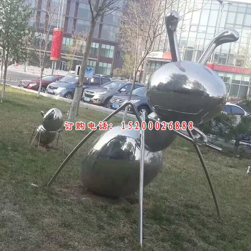 不锈钢蚂蚁雕塑，公园不锈钢雕塑 (1)