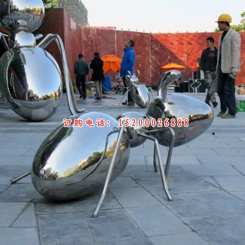 不锈钢蚂蚁雕塑，广场动物不锈钢 (3)