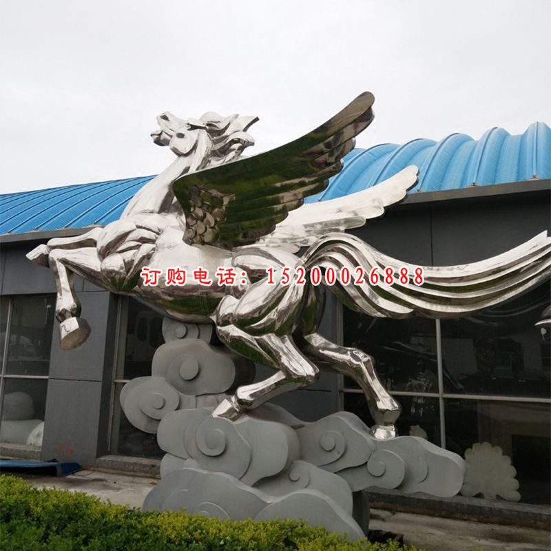 不锈钢飞马  广场景观雕塑