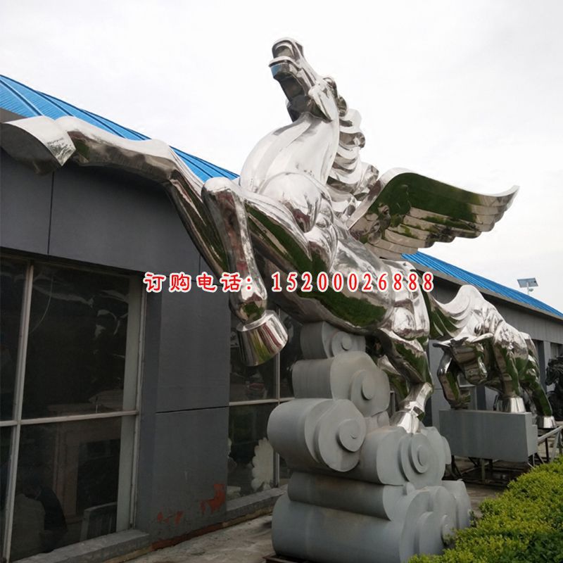 不锈钢飞马 广场景观雕塑