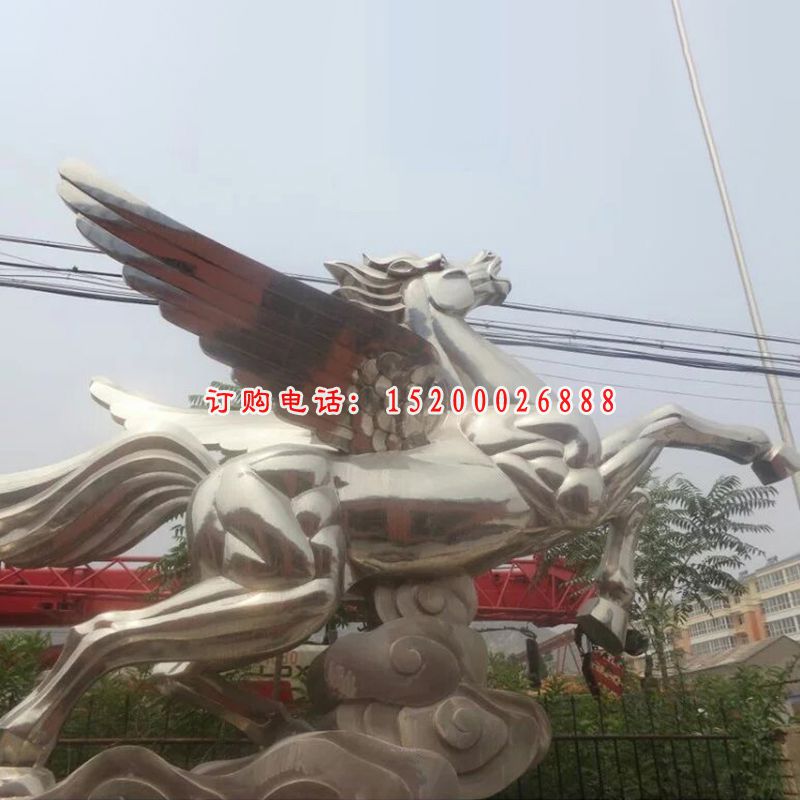 不锈钢飞马雕塑，广场不锈钢雕塑 (1)