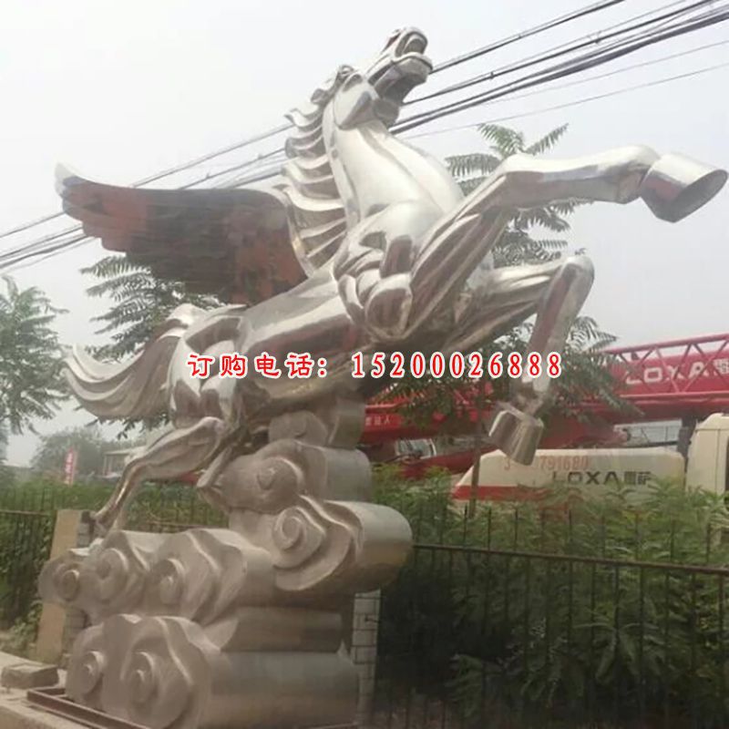不锈钢飞马雕塑，广场不锈钢雕塑 (3)