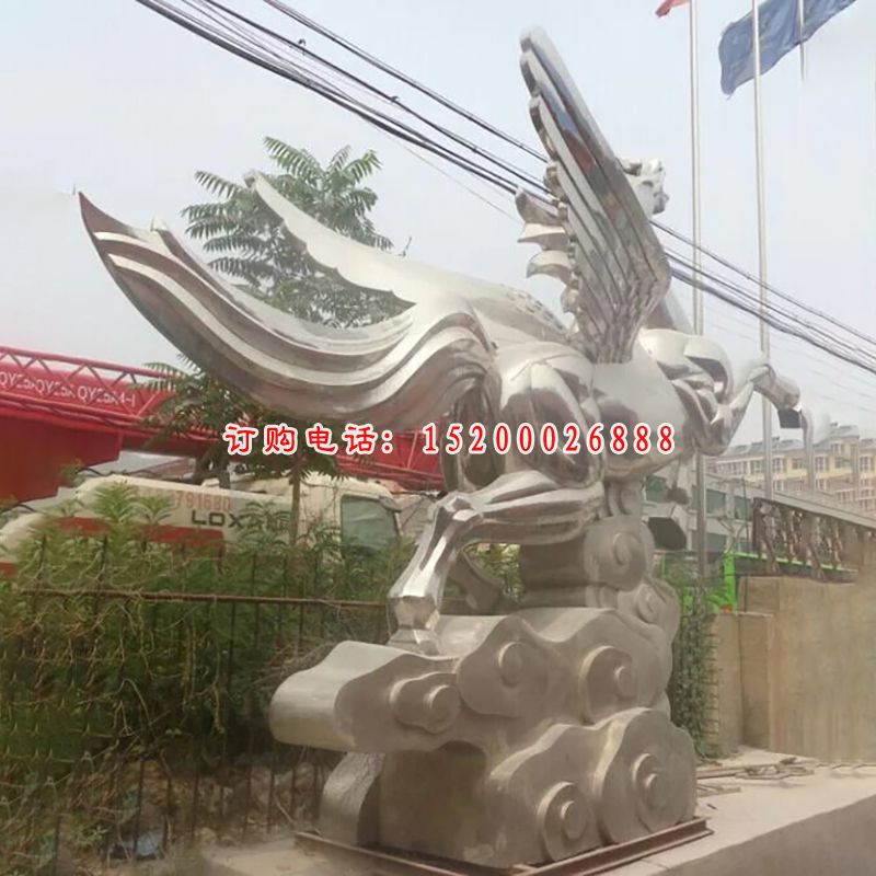 不锈钢飞马雕塑，广场不锈钢雕塑 (2)