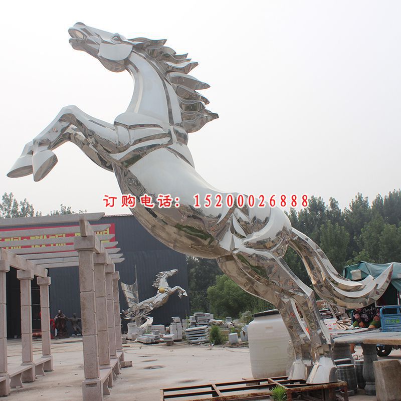 不锈钢马雕塑，不锈钢奔马雕塑 (1)
