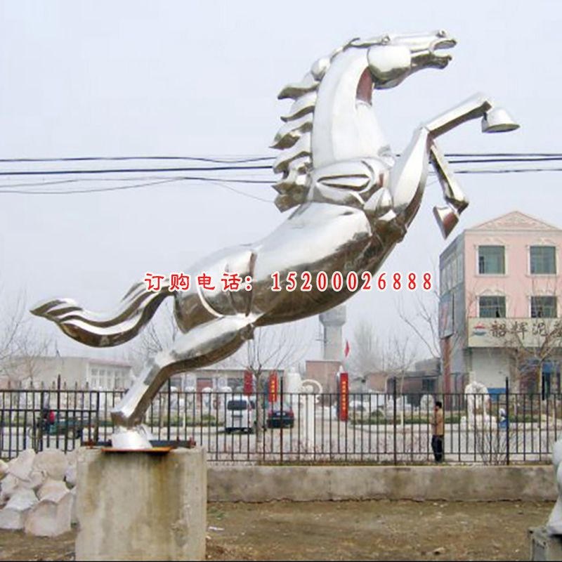 不锈钢马雕塑，广场不锈钢动物雕塑