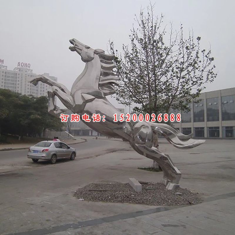 不锈钢马雕塑，不锈钢奔马雕塑