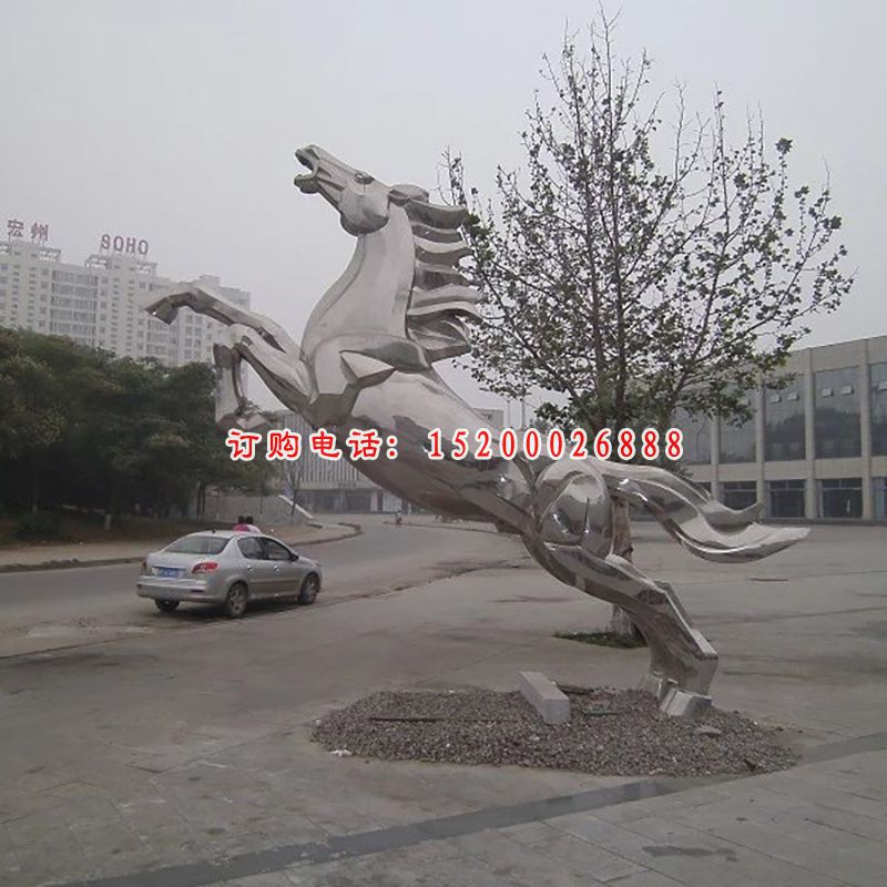 马雕塑，不锈钢奔马雕塑