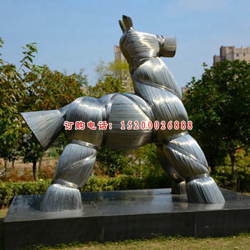 不锈钢时段马  公园动物摆件