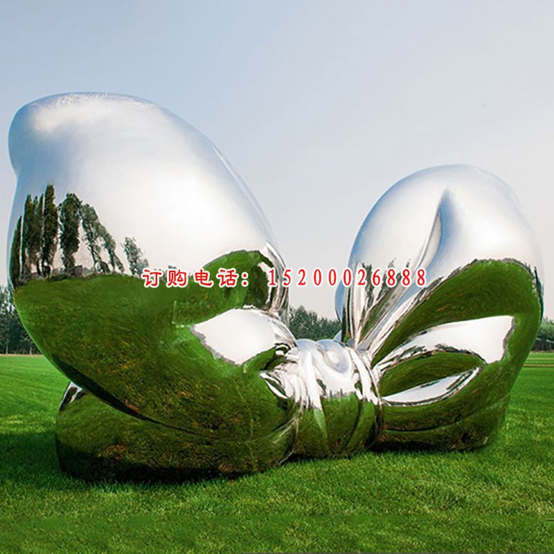 不锈钢镜面蝴蝶结   公园景观雕塑