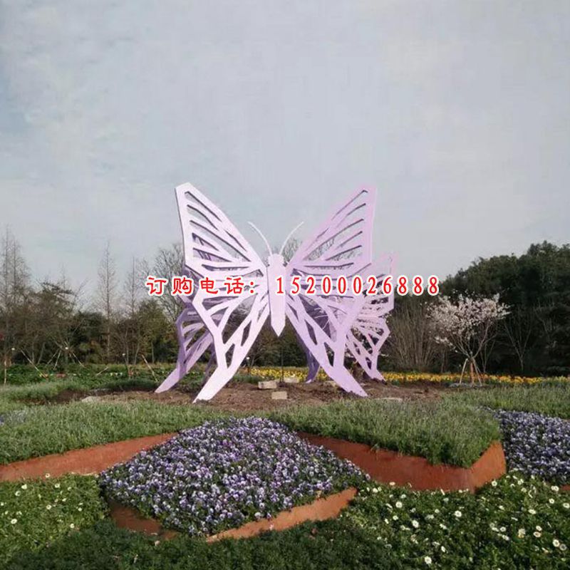 创意抽象镂空蝴蝶广场景观雕塑，不锈钢雕塑