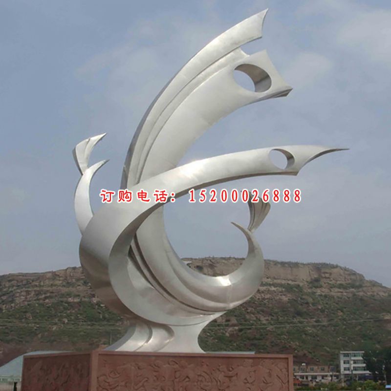 不锈钢抽象飞鹰  公园景观雕塑