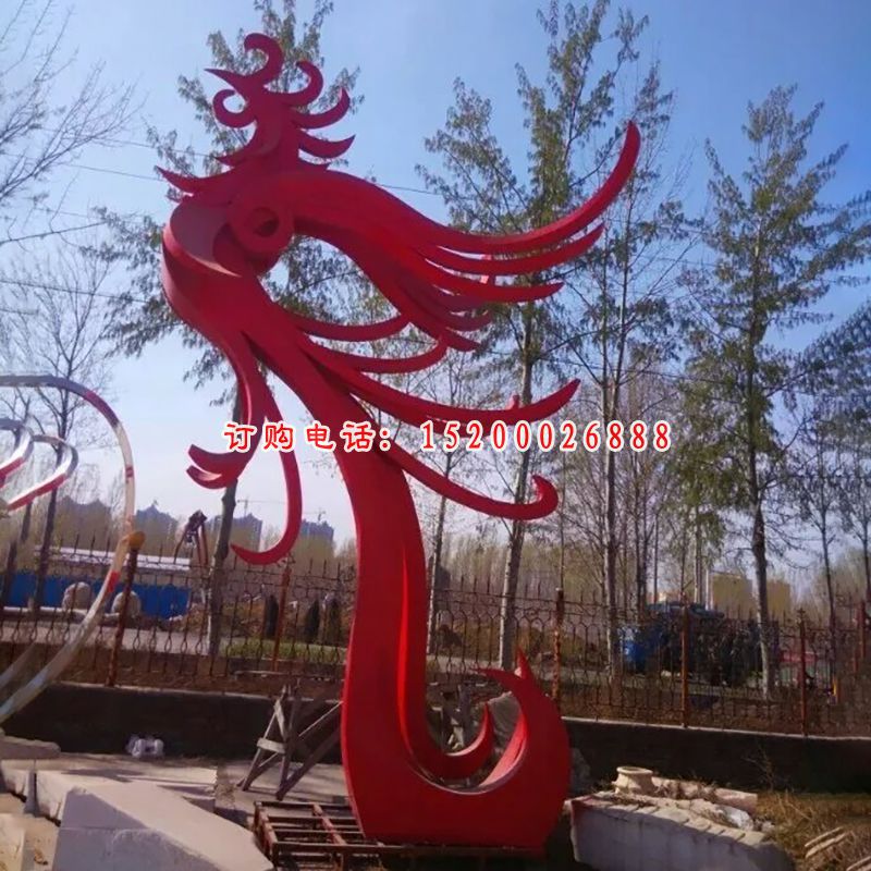 不锈钢抽象凤凰雕塑