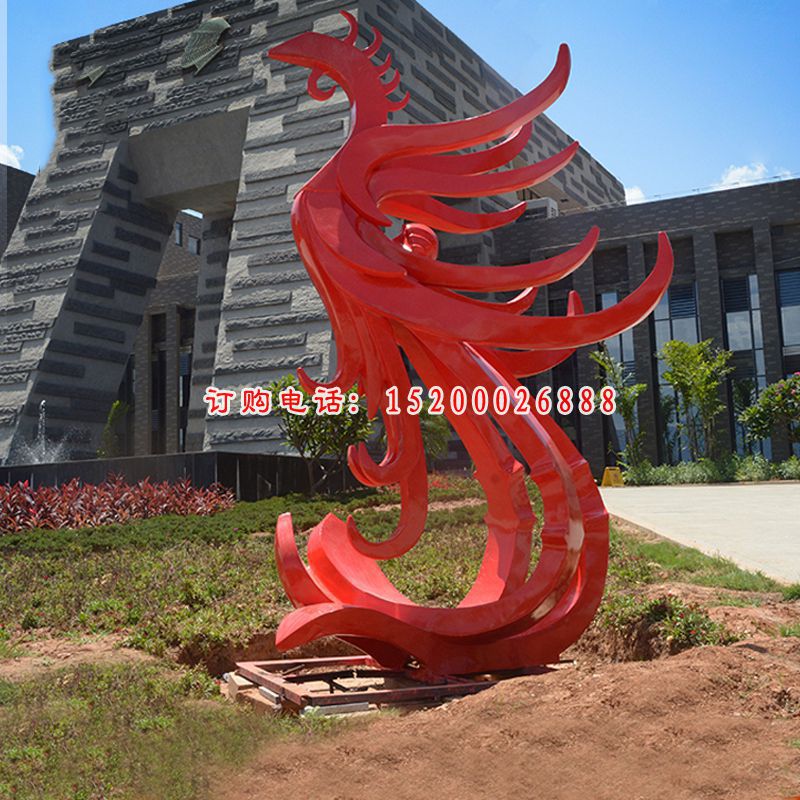 不锈钢孔雀凤凰    公园景观雕塑