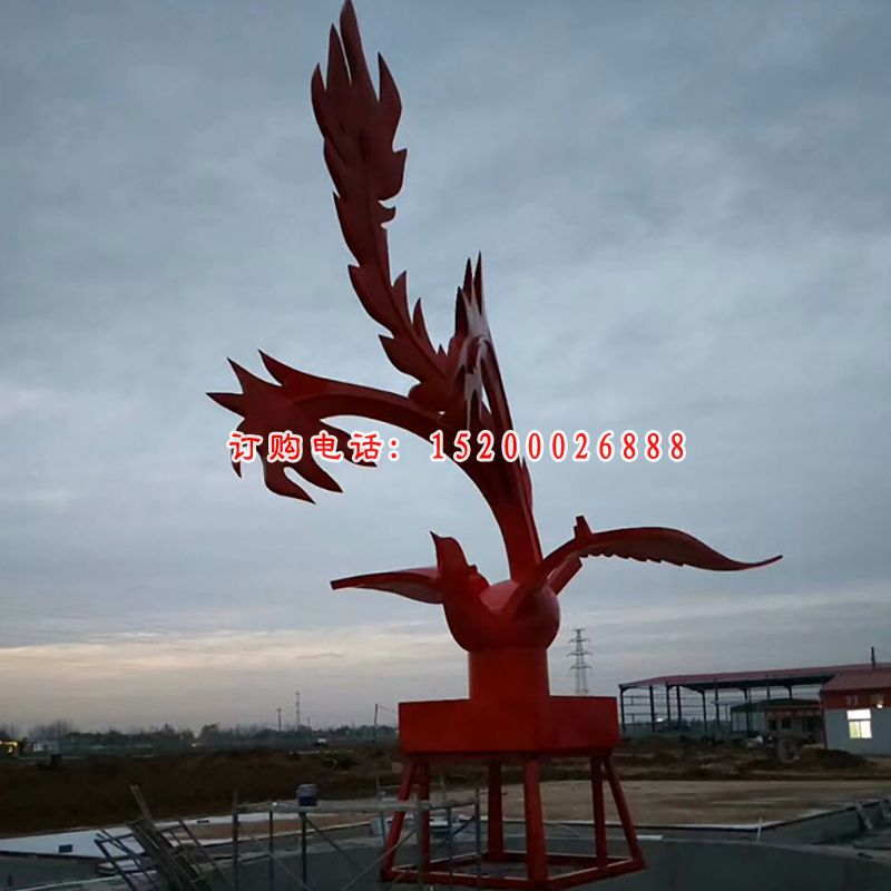 不锈钢凤凰    公园景观摆件