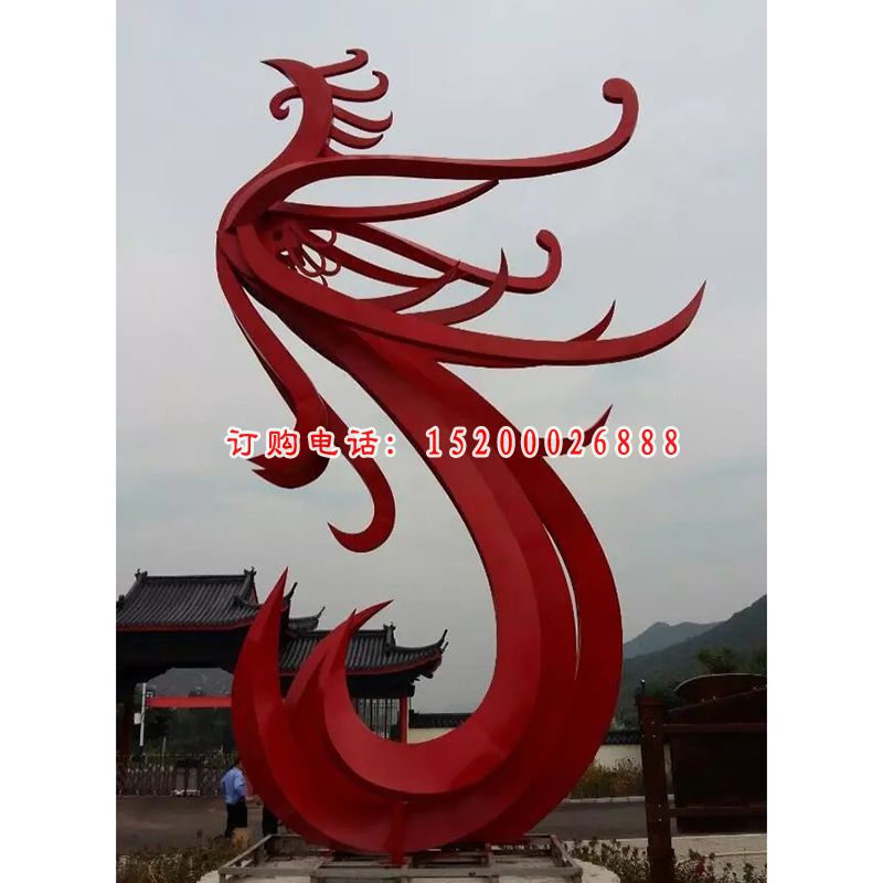 不锈钢凤凰雕塑 (2)