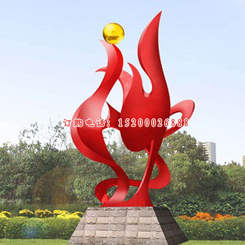 抽象不锈钢凤凰雕塑 小区景观雕塑