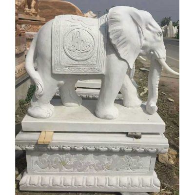 门口大象石雕汉白玉大象雕塑