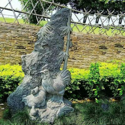 青石十二生肖公园动物雕塑