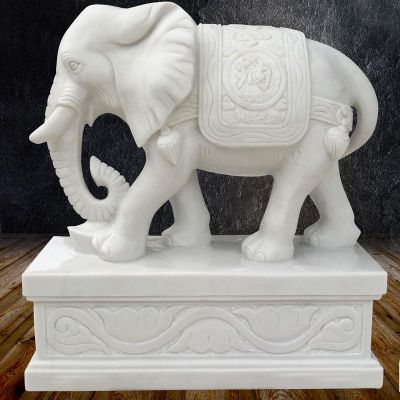 汉白玉招财纳福大象雕塑