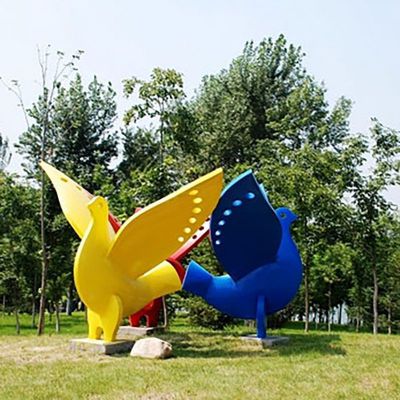不锈钢鸽子雕塑公园抽象动物