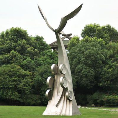 不锈钢抽象海鸥雕塑