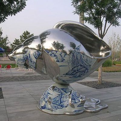 不锈钢海螺雕塑，公园景观雕塑