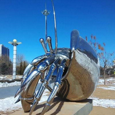 不锈钢抽象螃蟹公园动物雕塑