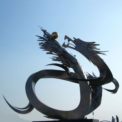 不锈钢龙雕塑，不锈钢广场龙雕塑