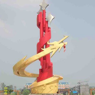 不锈钢抽象盘龙雕塑