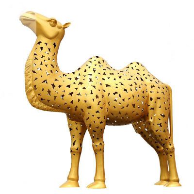 不锈钢镂空骆驼  广场动物雕塑