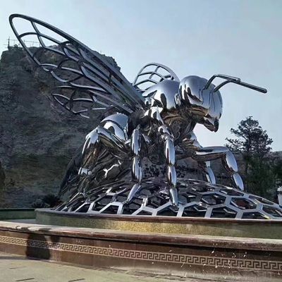 不锈钢大型蜜蜂雕塑
