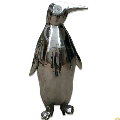 不锈钢镜面企鹅雕塑