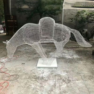不锈钢镂空马雕塑，公园动物雕塑