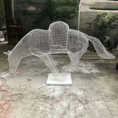 不锈钢镂空马雕塑，公园动物雕塑