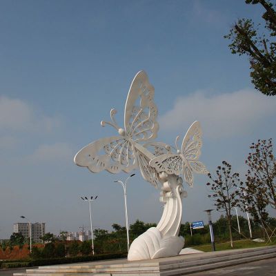 不锈钢蝴蝶雕塑，不锈钢广场雕塑