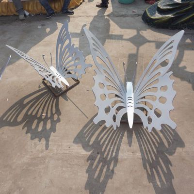 不锈钢蝴蝶雕塑，不锈钢公园景观雕塑