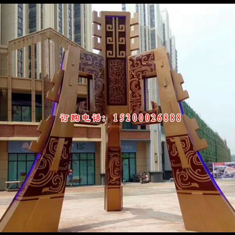 不锈钢立柱雕塑   商场门口景观雕塑