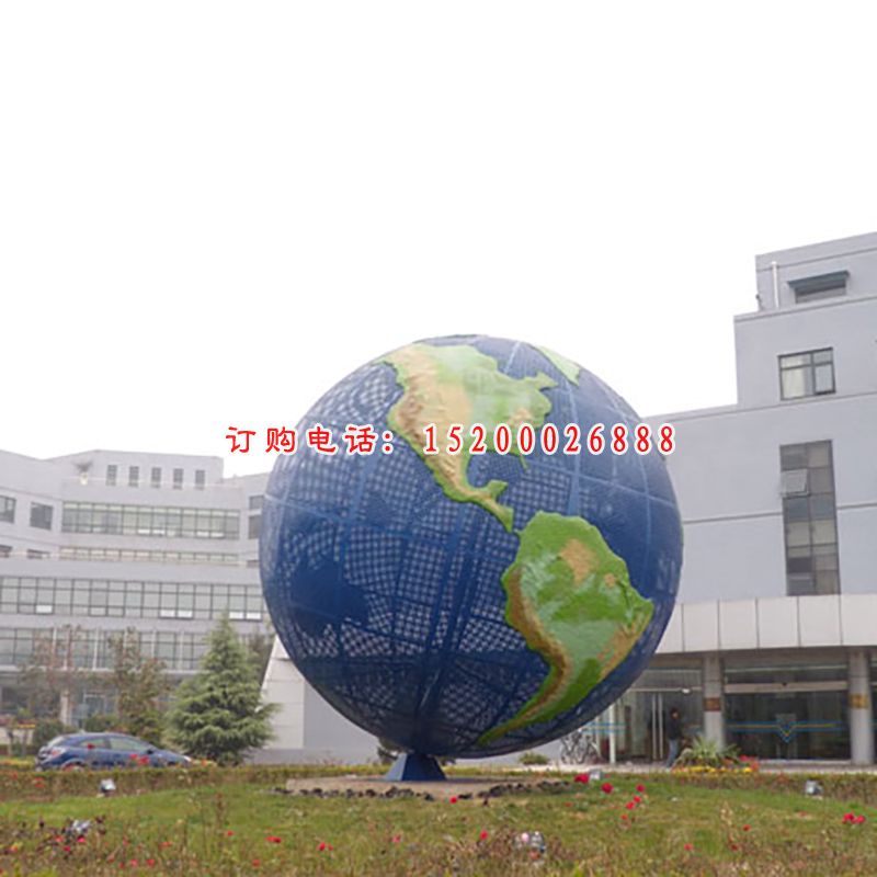 不锈钢地球雕塑可转动304不锈钢材质地球仪 (2)