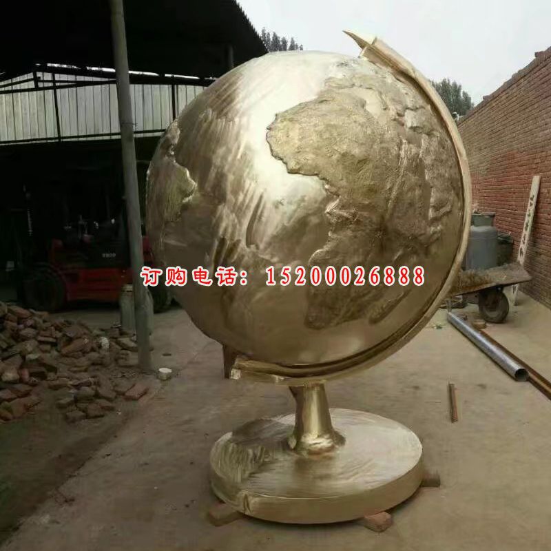 不锈钢地球仪雕塑 校园不锈钢景观雕塑