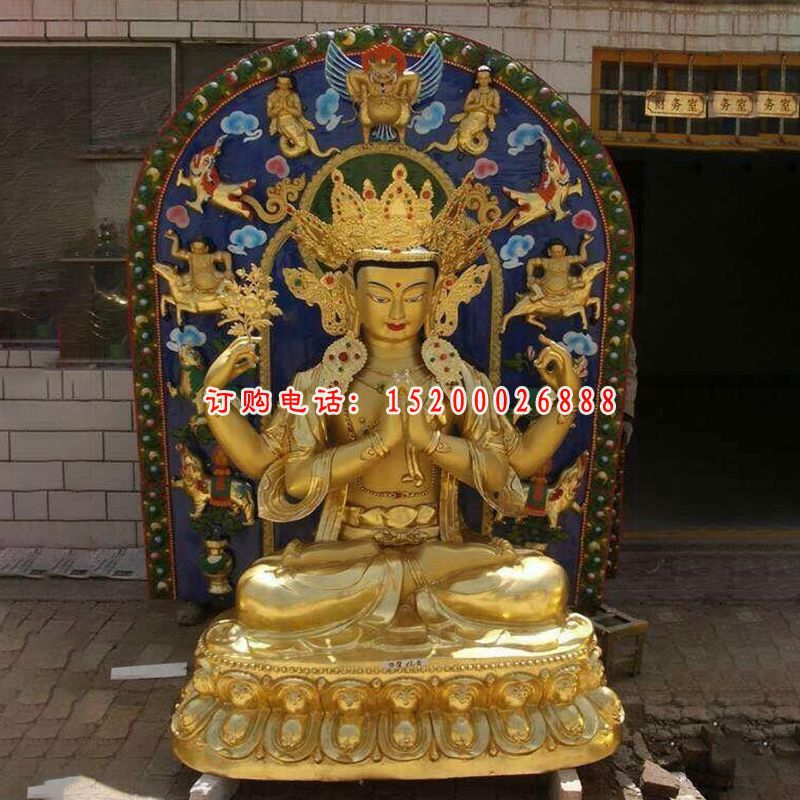 莲花生大师铜雕，西藏密宗佛像铜雕 (5)