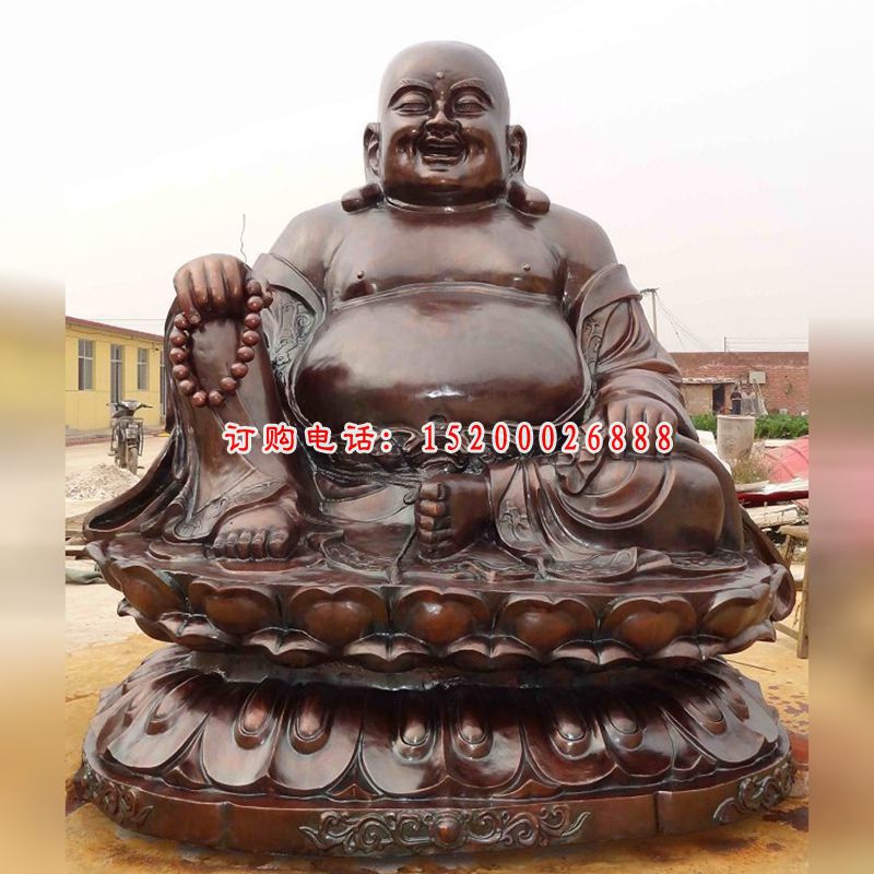 大肚弥勒佛铜雕，弥勒佛坐像雕塑