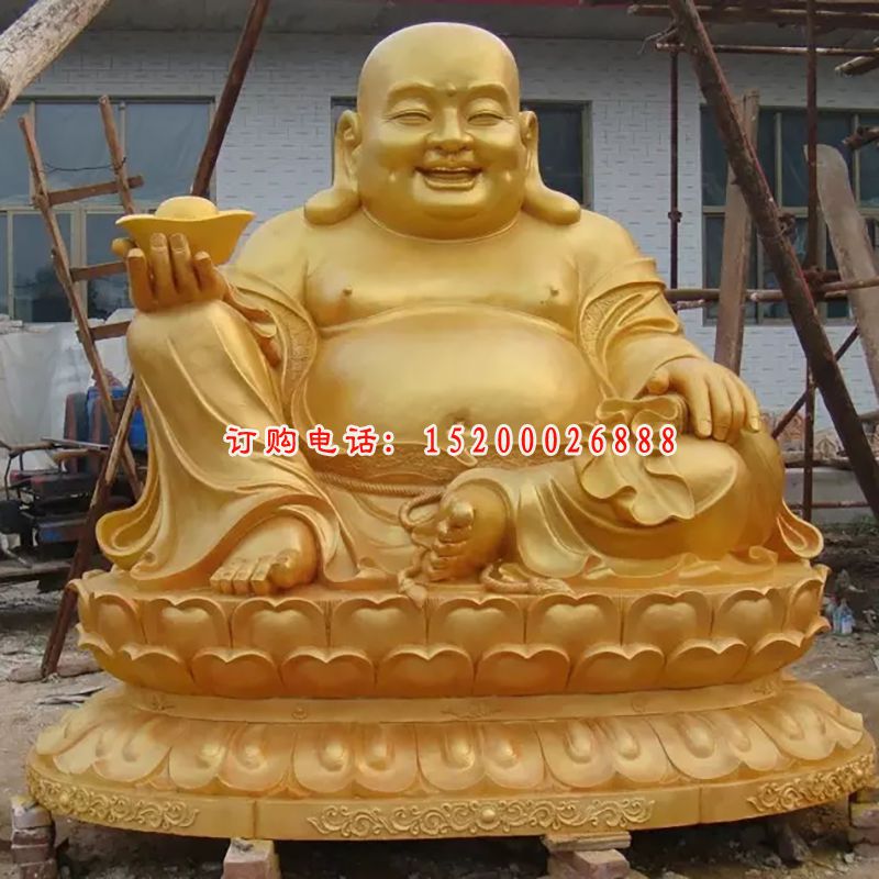弥勒佛铜雕，送宝弥勒佛雕塑