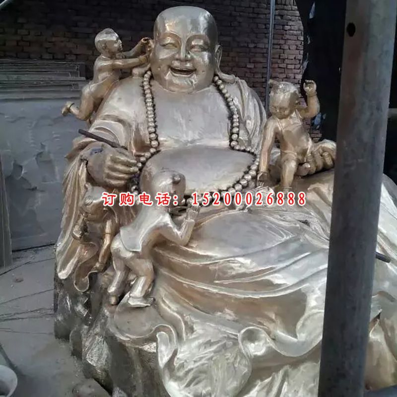 弥勒佛铜雕，笑面佛