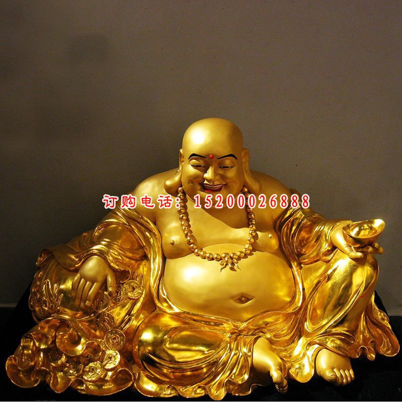 弥勒佛铜雕，招财铜雕，布袋和尚雕塑